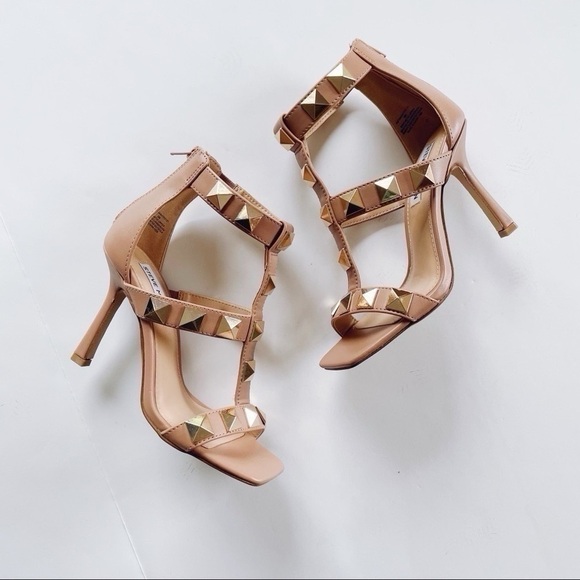 NEW Steve Madden Axton Studded Stiletto Sandal Nude Multi - Picture 4 of 10
